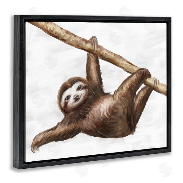 Stupell Industries Ziwei Li | Jungle Sloth Playing Tree Branch