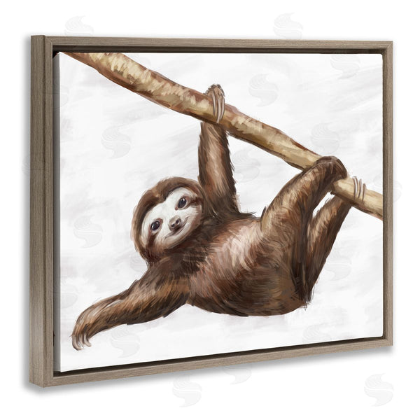 Stupell Industries Ziwei Li | Jungle Sloth Playing Tree Branch