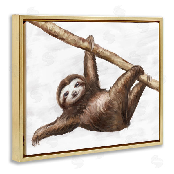 Stupell Industries Ziwei Li | Jungle Sloth Playing Tree Branch