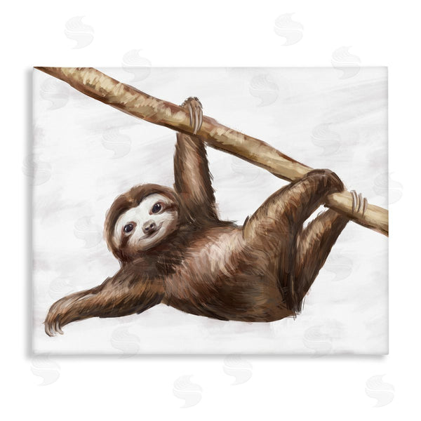 stupell industries Ziwei Li | Jungle Sloth Playing Tree Branch