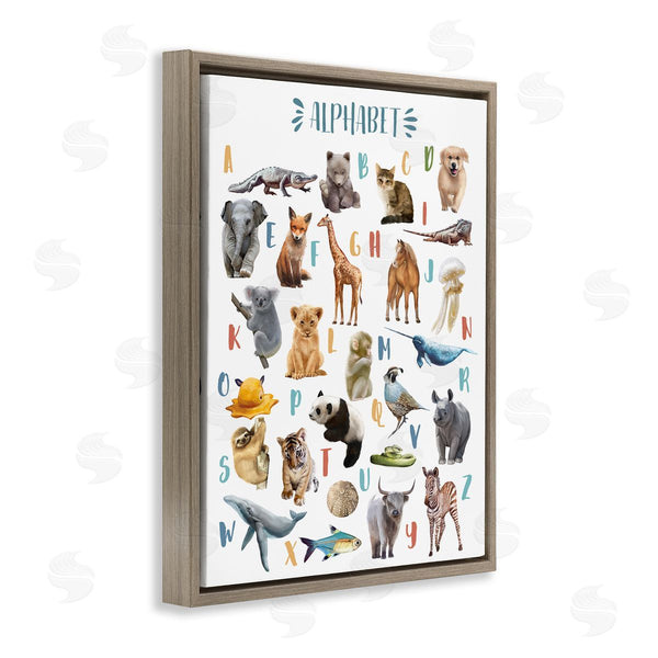 Stupell Industries Ziwei Li | Kid's Playful Animal Alphabet Whimsical ABC's Wall Art