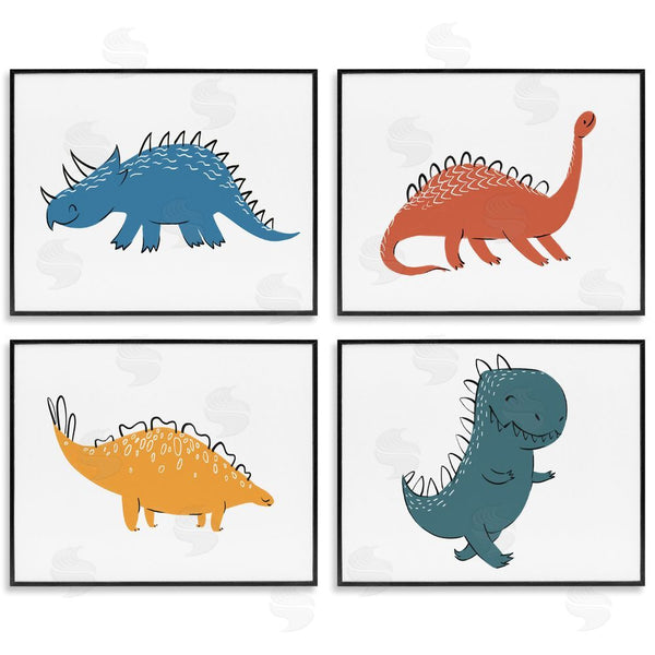 Stupell Industries Ziwei Li | Kids' Happy Dinosaur Prehistoric T-Rex Wall Art