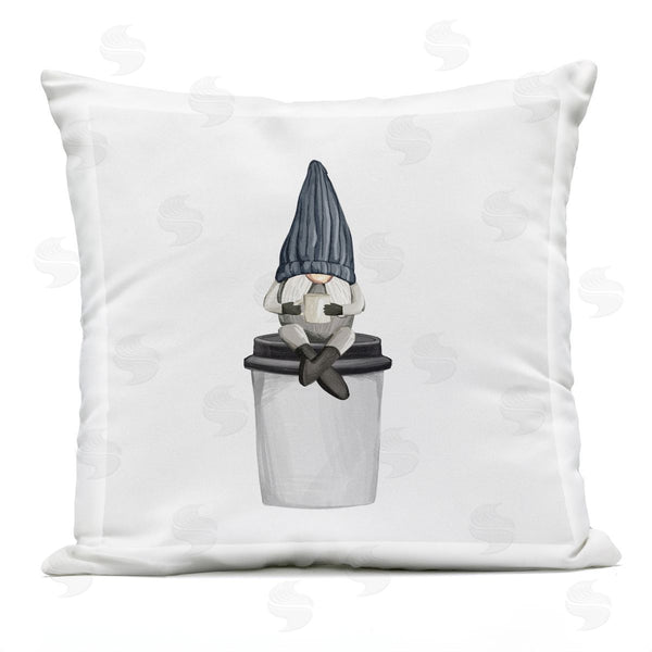 Stupell Industries Ziwei Li | Kitchen Coffee Gnome Sitting Printed Throw Pillow