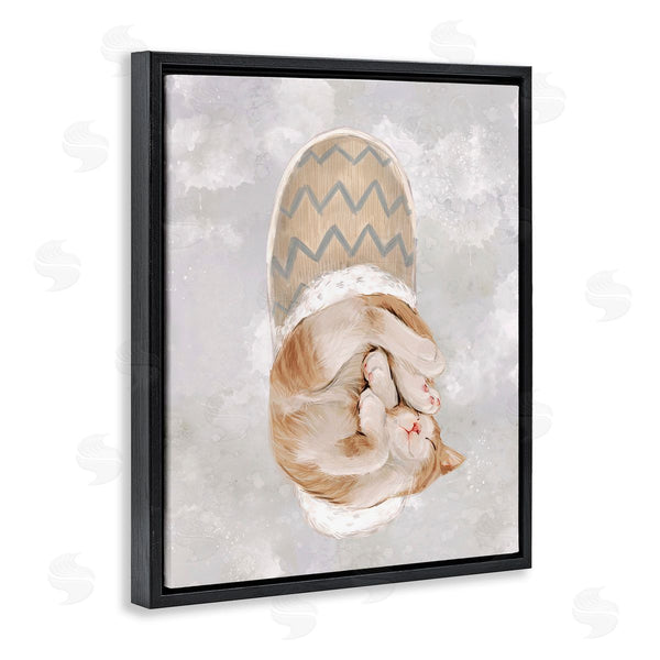 Stupell Industries Ziwei Li | Kitten Sleeping In Slipper Wall Art