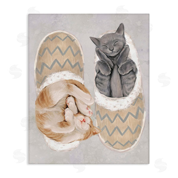 stupell industries Ziwei Li | Kittens In Slippers Wall Art