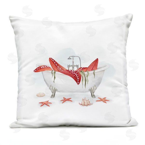 Stupell Industries Ziwei Li | Large Red Starfish Nautical Seal Life Tub Printed Throw Pillow
