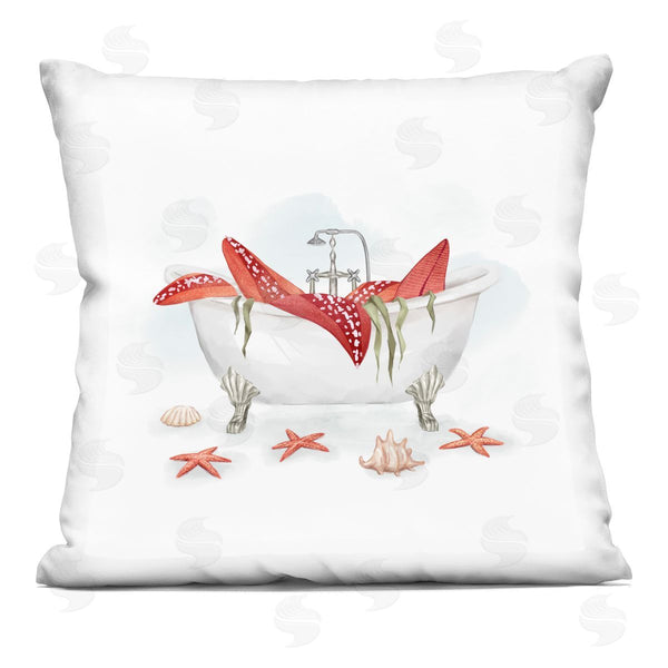 stupell industries Ziwei Li | Large Red Starfish Nautical Seal Life Tub Printed Throw Pillow