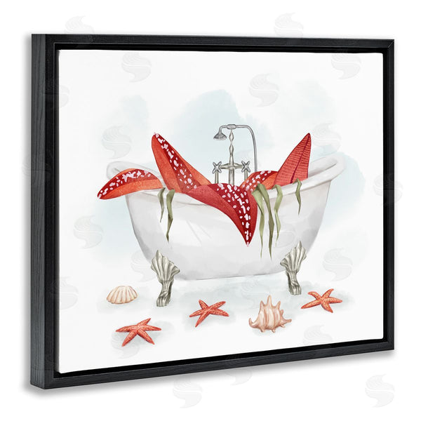 Stupell Industries Ziwei Li | Large Red Starfish Ocean Inspired Claw Bath Tub Wall Art