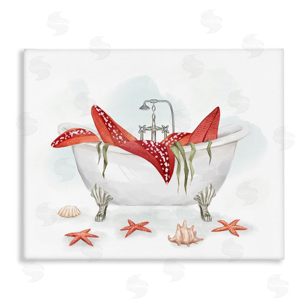 stupell industries Ziwei Li | Large Red Starfish Ocean Inspired Claw Bath Tub Wall Art