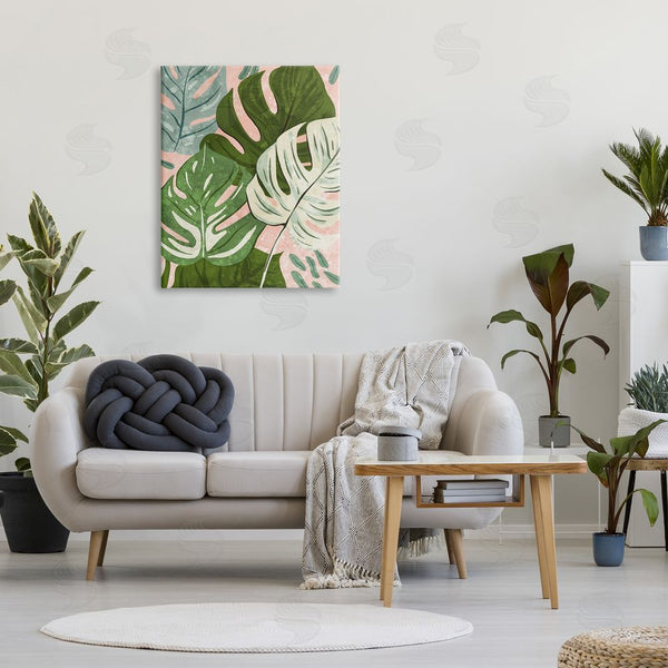 Stupell Industries Ziwei Li | Layered Monstera Plant Leaves Wall Art