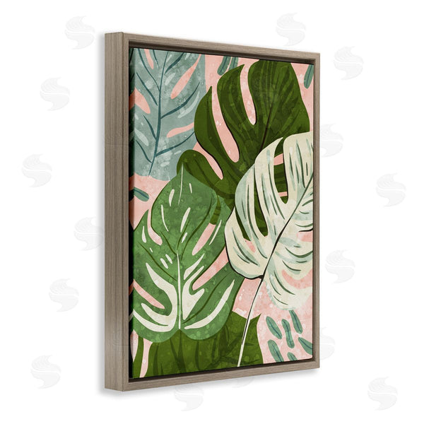 Stupell Industries Ziwei Li | Layered Monstera Plant Leaves Wall Art