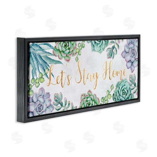 Stupell Industries Ziwei Li | Let's Stay Home Phrase Green Purple Succulents