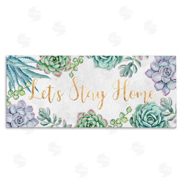 stupell industries Ziwei Li | Let's Stay Home Phrase Green Purple Succulents