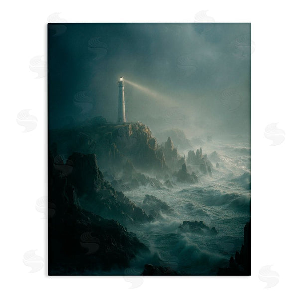 stupell industries Ziwei Li | Lighthouse and Stormy Cliff Wall Art