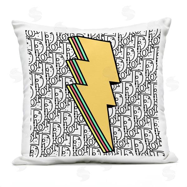 Stupell Industries Ziwei Li | Lightning Bolt Retro Symbol Fashion Glam Pattern Printed Throw Pillow
