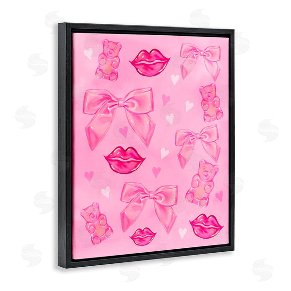 Stupell Industries Ziwei Li | Lips Bows & Bears On Pink