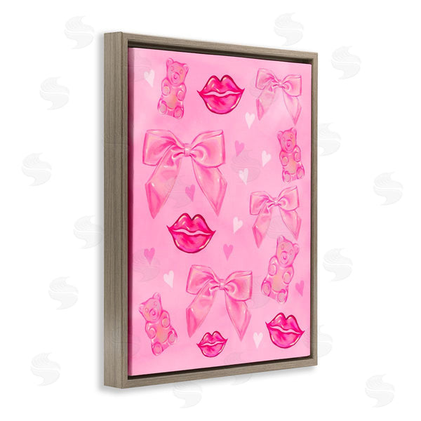Stupell Industries Ziwei Li | Lips Bows & Bears On Pink
