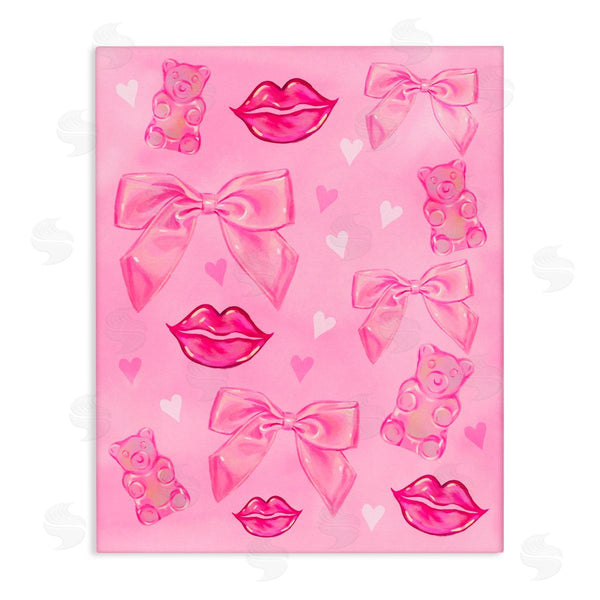 stupell industries Ziwei Li | Lips Bows & Bears on Pink