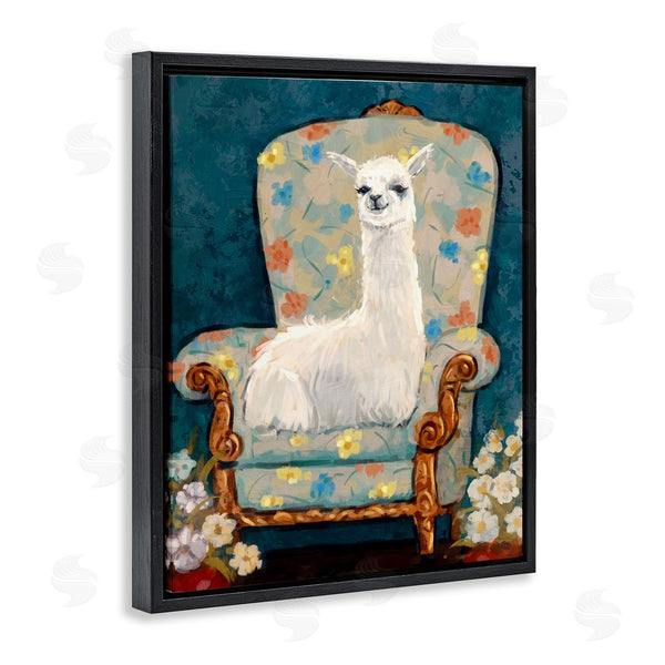 Stupell Industries Ziwei Li | Llama On Floral Armchair Wall Art