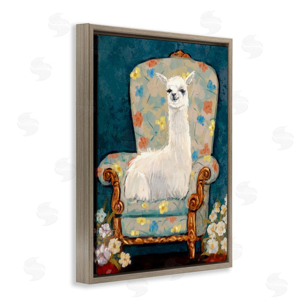 Stupell Industries Ziwei Li | Llama On Floral Armchair Wall Art