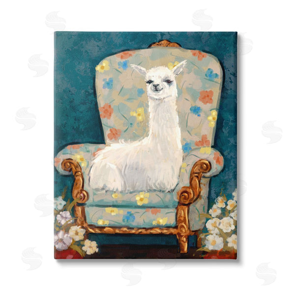 stupell industries Ziwei Li | Llama on Floral Armchair Wall Art
