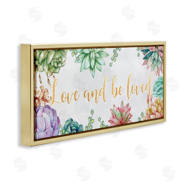 Stupell Industries Ziwei Li | Love And Be Loved Phrase Pink Purple Succulents