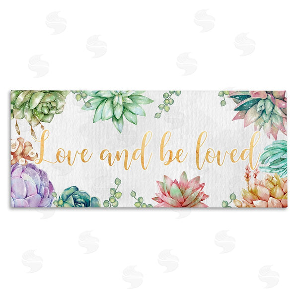 stupell industries Ziwei Li | Love and Be Loved Phrase Pink Purple Succulents