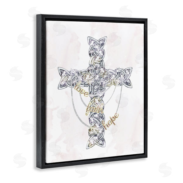 Stupell Industries Ziwei Li | Love Faith Hope Sentiment Glam Design Cross Wall Art