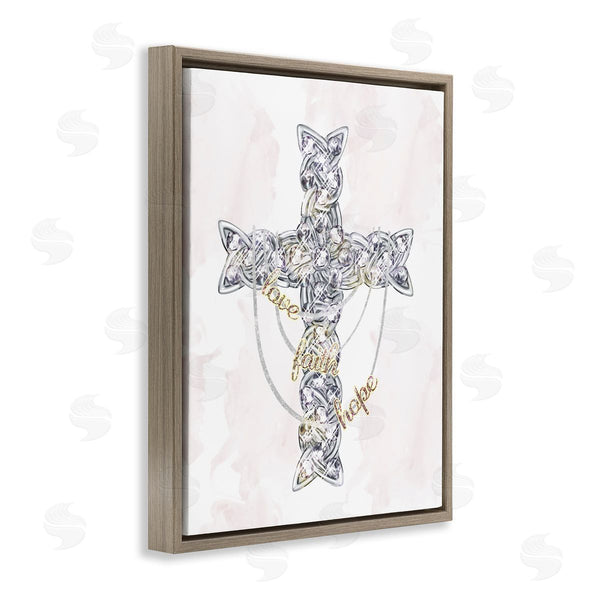 Stupell Industries Ziwei Li | Love Faith Hope Sentiment Glam Design Cross Wall Art