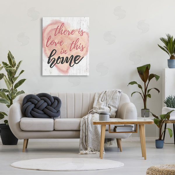 Stupell Industries Ziwei Li | Love In This Home Phrase Floral Pattern Heart Wall Art