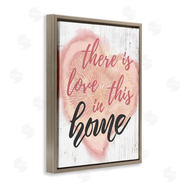 Stupell Industries Ziwei Li | Love In This Home Phrase Floral Pattern Heart Wall Art