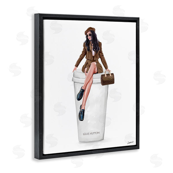 Stupell Industries Ziwei Li | Lovely Lady On Coffee Cup Wall Art