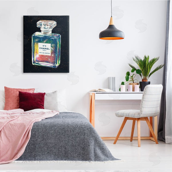 Stupell Industries Ziwei Li | Luxury Cosmo Perfume Bottle Galaxy Studded Night Wall Art