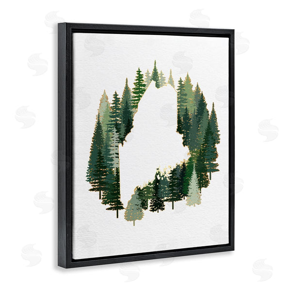 Stupell Industries Ziwei Li | Maine State Outline Green Forest Pine Trees
