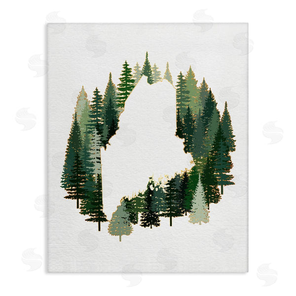 stupell industries Ziwei Li | Maine State Outline Green Forest Pine Trees