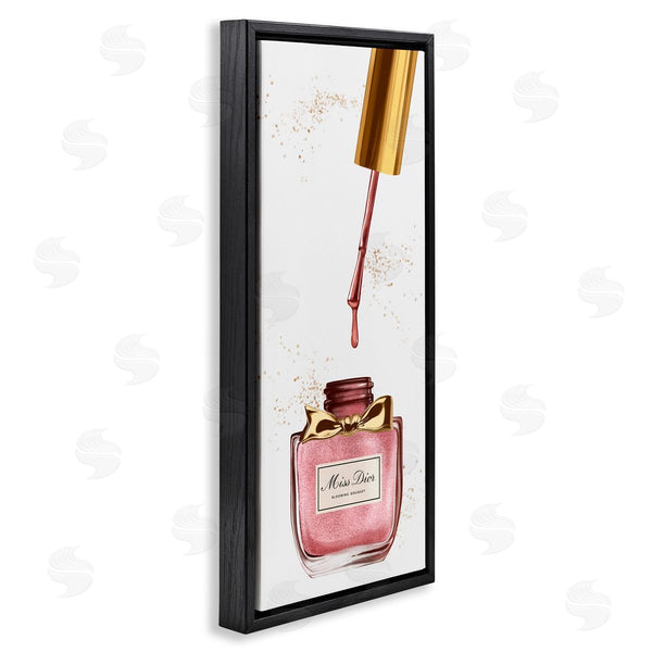 Stupell Industries Ziwei Li | Makeup Nail Polish Brush Gold & Pink