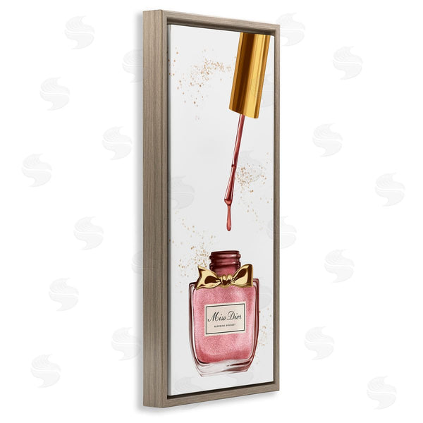 Stupell Industries Ziwei Li | Makeup Nail Polish Brush Gold & Pink