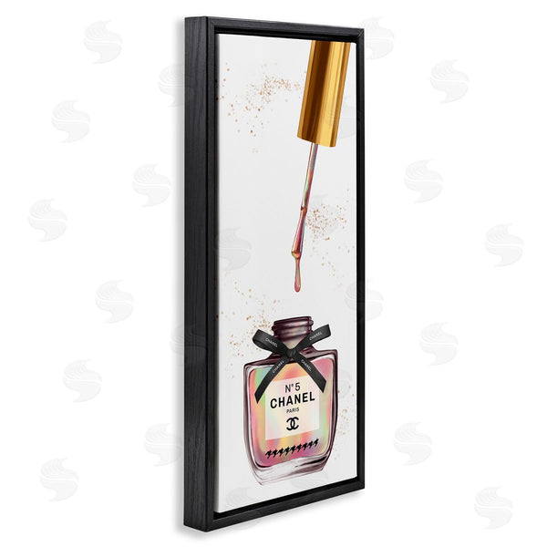 Stupell Industries Ziwei Li | Makeup Nail Polish Brush Rainbow & Gold