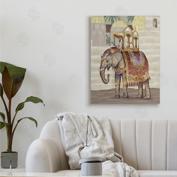 Stupell Industries Ziwei Li | Man Riding Elephant Islamic Inspired Architecture Wall Art