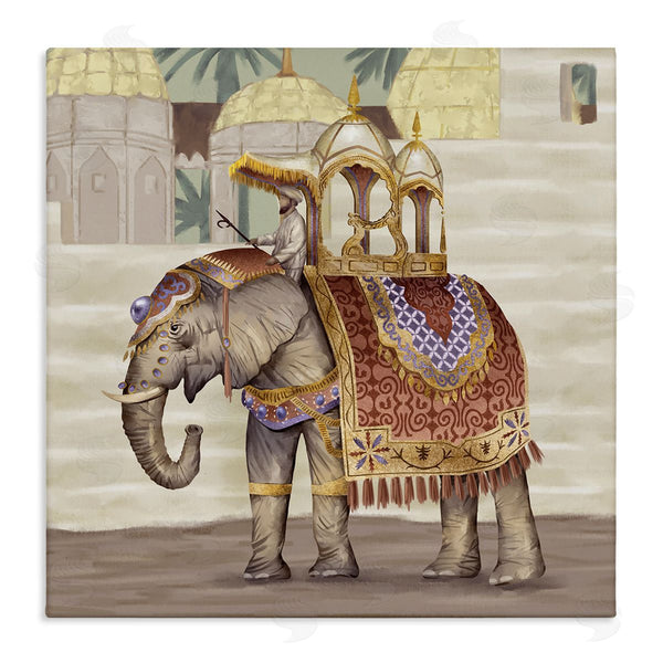 stupell industries Ziwei Li | Man Riding Elephant Islamic Inspired Architecture Wall Art