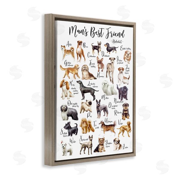Stupell Industries Ziwei Li | Man's Best Friend Alphabet Playful Dog ABC Chart Wall Art