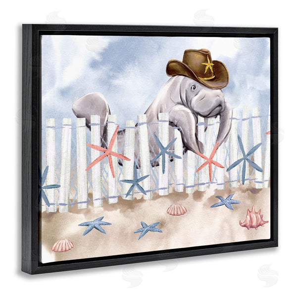Stupell Industries Ziwei Li | Manatee In Cowboy Hat Wall Art