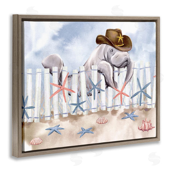 Stupell Industries Ziwei Li | Manatee In Cowboy Hat Wall Art