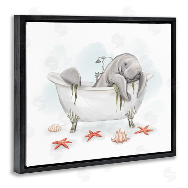 Stupell Industries Ziwei Li | Manatee Sea Life In Bathtub