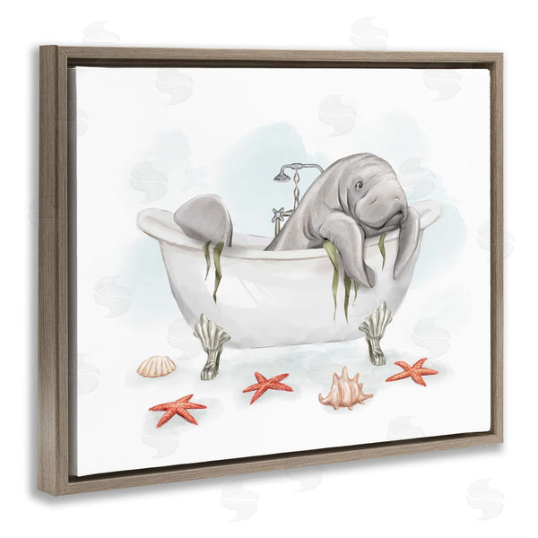 Stupell Industries Ziwei Li | Manatee Sea Life In Bathtub