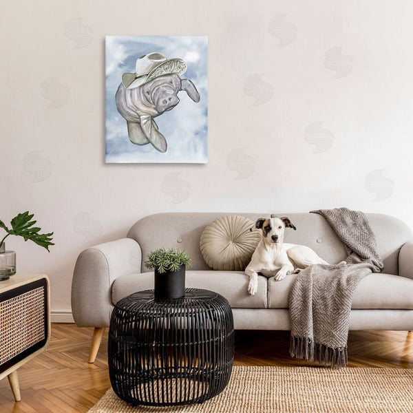 Stupell Industries Ziwei Li | Manatee With Stylish Hat Wall Art