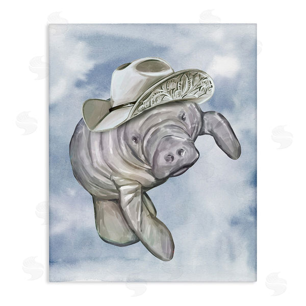 stupell industries Ziwei Li | Manatee with Stylish Hat Wall Art