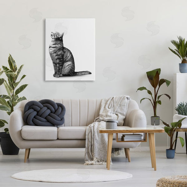 Stupell Industries Ziwei Li | Manx Cat Sitting Calmly Detailed Casual Portrait Wall Art