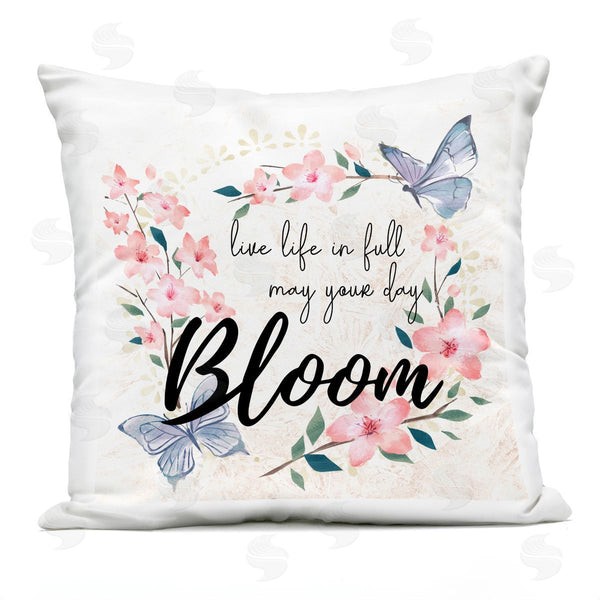 Stupell Industries Ziwei Li | May Your Day Bloom Pink Spring Blossoms Printed Throw Pillow