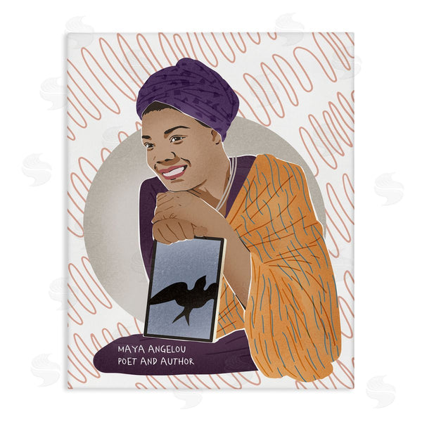 stupell industries Ziwei Li | Maya With Book Over Pattern Female Literary Icon
